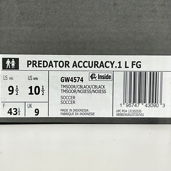 Adidas Predator Accuracy.1 Low FG “Heatspawn Pack” Men Size 9-9.5 Cleats No Lid - Picture 9 of 9